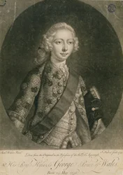 George, Príncipe de Gales (1738-1820), mais tarde George III, gravado por John Faber (1684-1756), 1751
